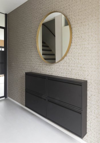 SPINDER DESIGN rektangulr Billy skoskab - sort stl 