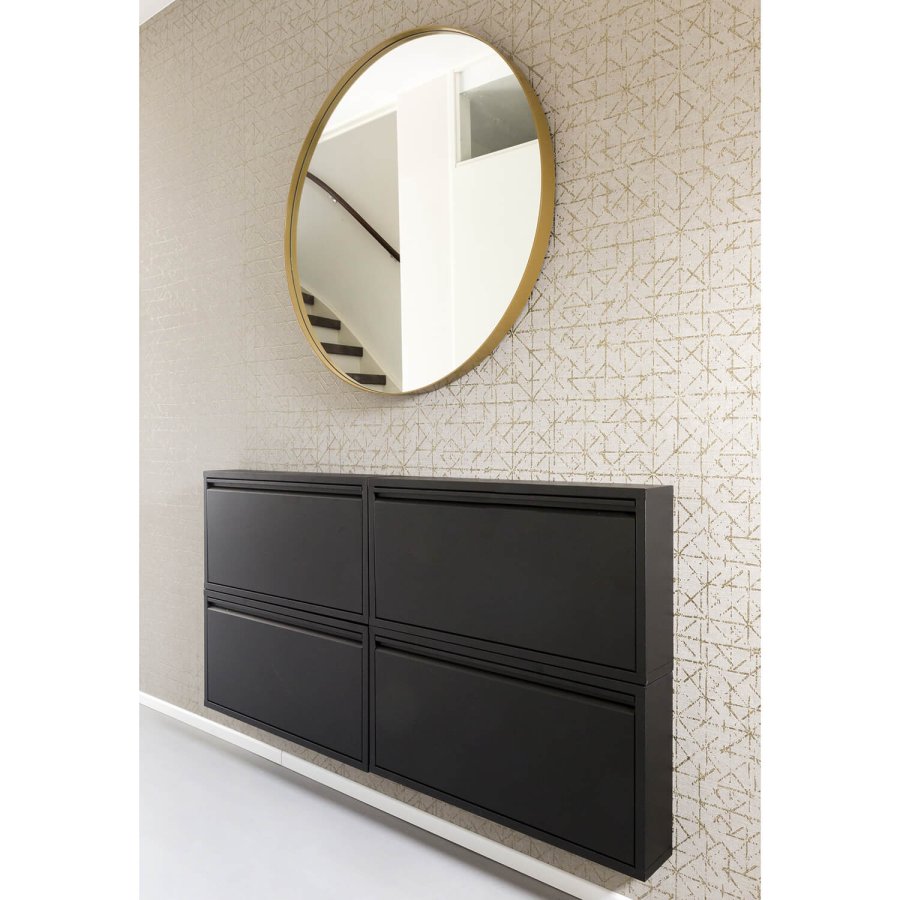 SPINDER DESIGN rektangulr Billy skoskab - sort stl 