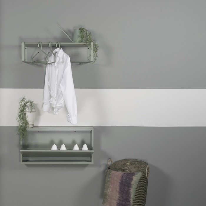 SPINDER DESIGN Billy skoskap, m. 1 dr, rektangulr - grnt stl (75x37,5)