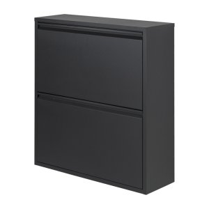 SPINDER DESIGN rektangulr Billy 2 skoskab, m. 2 lger - sort stl 