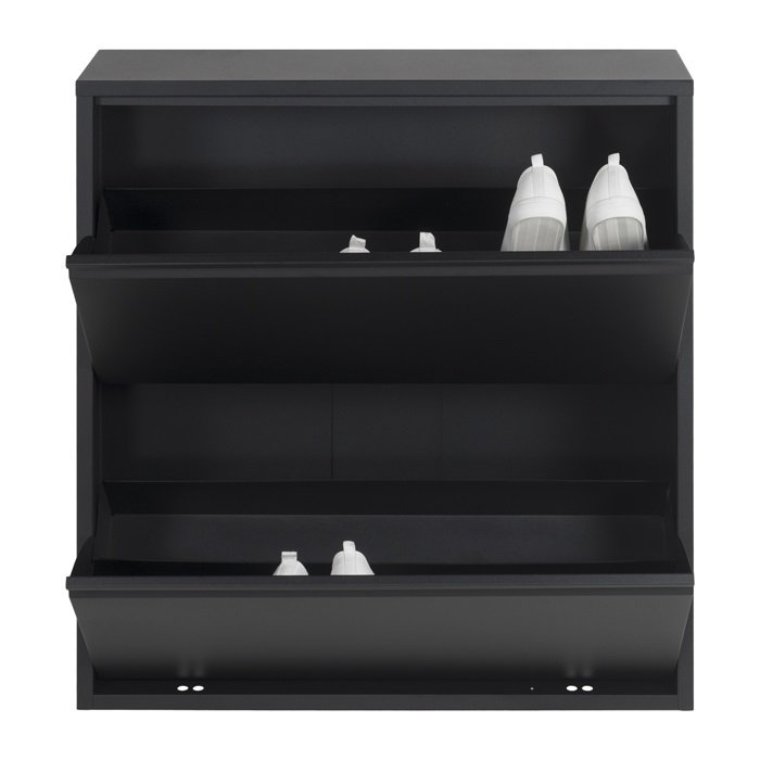 SPINDER DESIGN rektangulr Billy 2 skoskab, m. 2 lger - sort stl 