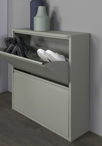 SPINDER DESIGN rektangulr Billy 2 skoskab, m. 2 lger - grn stl 