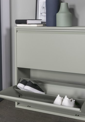 SPINDER DESIGN rektangulr Billy 2 skoskab, m. 2 lger - grn stl 