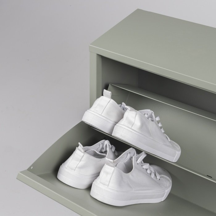 SPINDER DESIGN rektangulr Billy 2 skoskab, m. 2 lger - grn stl 