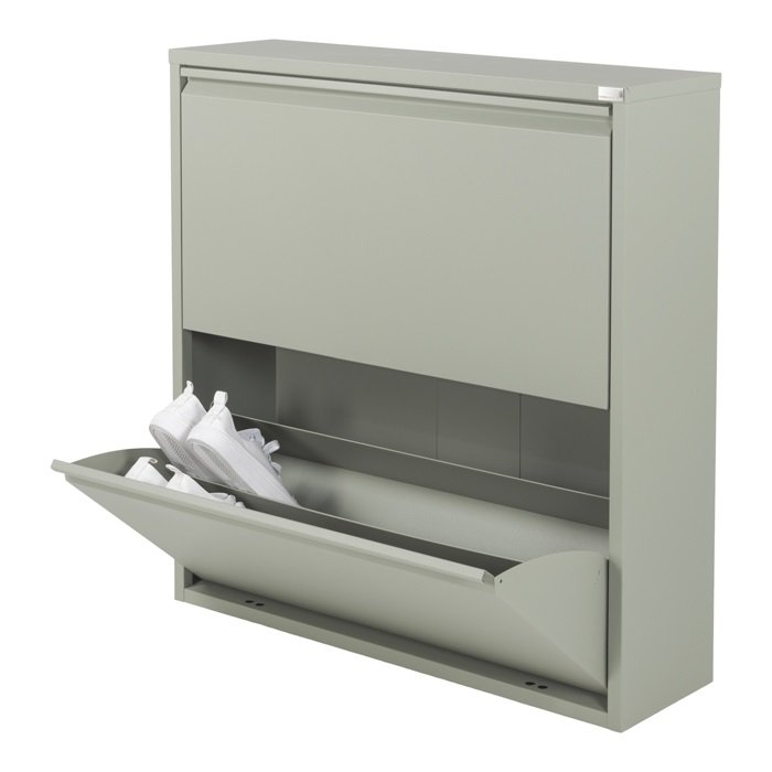 SPINDER DESIGN rektangulr Billy 2 skoskab, m. 2 lger - grn stl 