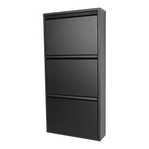 SPINDER DESIGN rektangulr Billy 3 skoskab, m. 3 lger - sort stl 