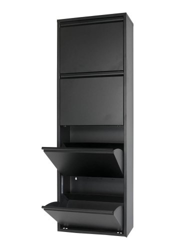 SPINDER DESIGN rektangulr Billy 4 skoskab, m. 4 lger - sort stl 