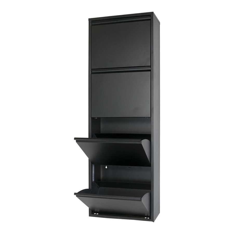 SPINDER DESIGN rektangulr Billy 4 skoskab, m. 4 lger - sort stl 