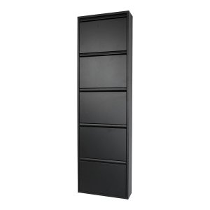 SPINDER DESIGN rektangulr Billy 5 skoskab, m. 5 lger - sort stl 