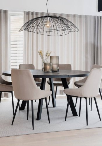 ROWICO rundt Fred spisebord - svart ask og svart metall (160)