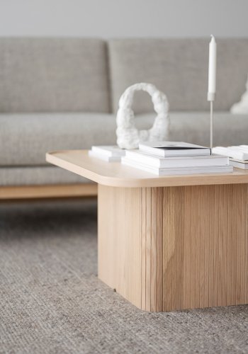 ROWICO Sullivan sofabord, kvadratisk - hvidpigmenteret egetrsfiner og egetr (80x80)