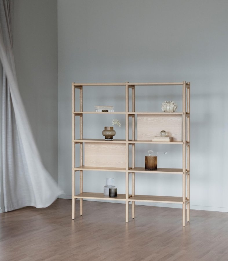 ROWICO Holton bogreol - natur egetrsfiner og egetr (140x166)