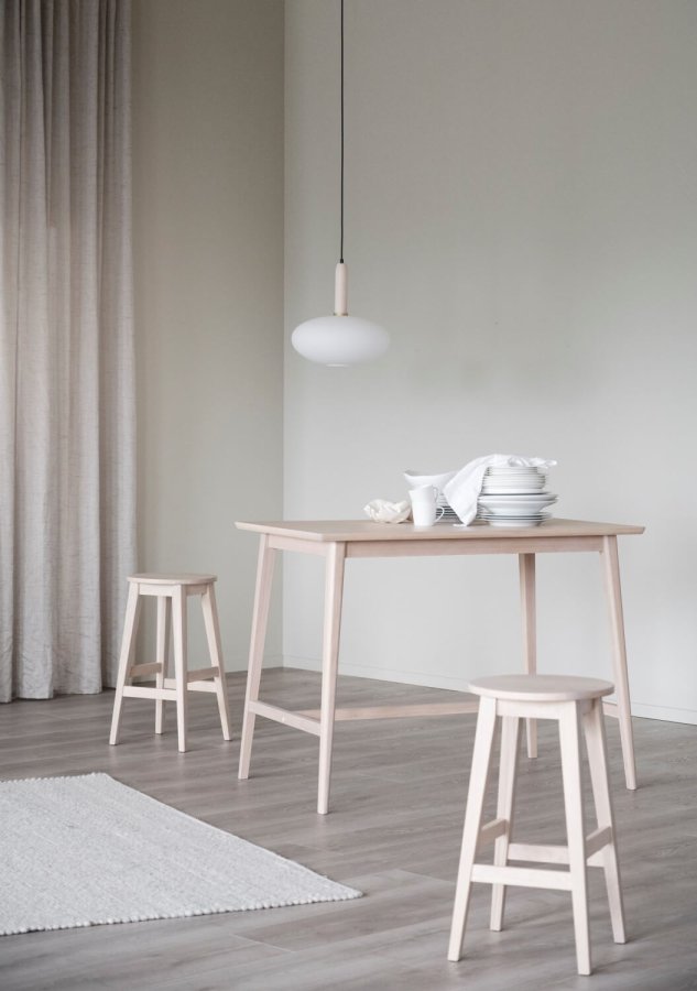 ROWICO Austin barstol, m. fodsttte - hvidpigmenteret egetr