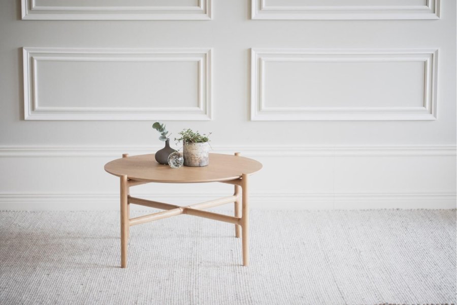 ROWICO Holton sofabord, rundt - naturlig eikefiner og eik