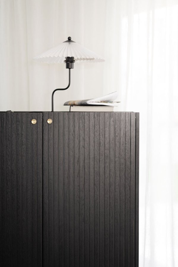 ROWICO Lancaster skap, m. 2 drer - svart tre og svart metall (100x40)