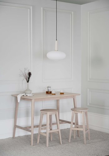 ROWICO Austin barstol, m. fodsttte - hvidpigmenteret egetr