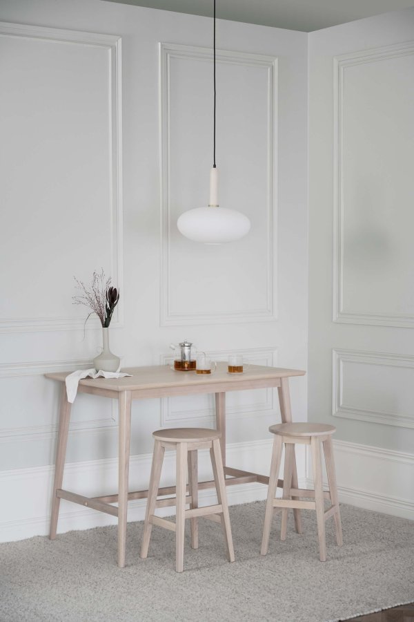 ROWICO Austin barstol, m. fodsttte - hvidpigmenteret egetr