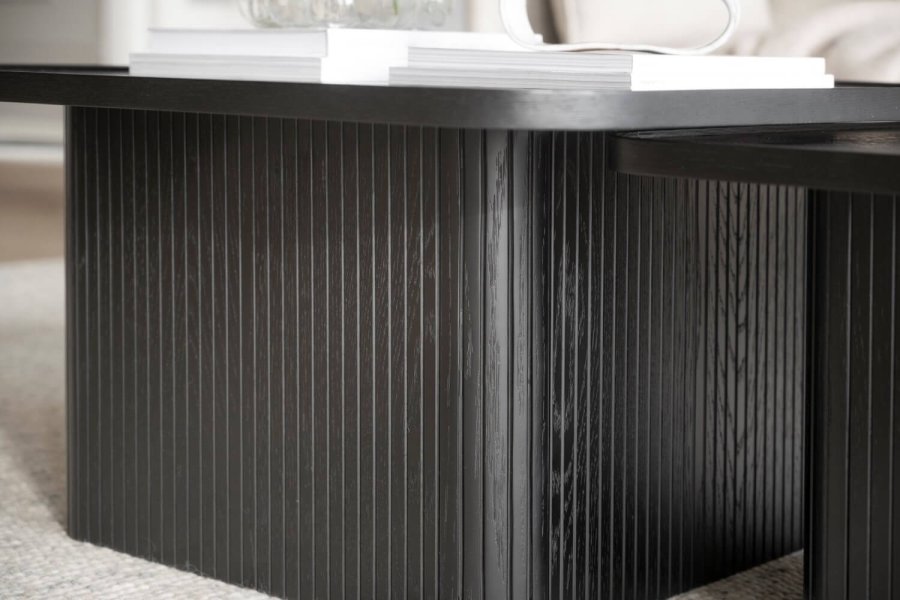 ROWICO Sullivan sofabord, kvadratisk - sort egetrsfiner og egetr (80x80)