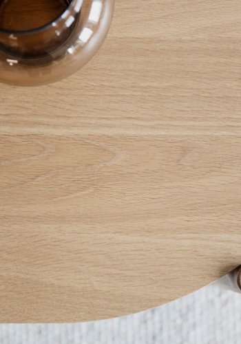 ROWICO Holton Couchtisch, oval - Eichenfurnier natur und Eiche (130x65)