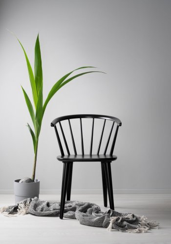 ROWICO Carmen spisebordstol - svart tre, m. armlener 