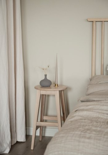 ROWICO Austin barstol, m. fodsttte - hvidpigmenteret egetr