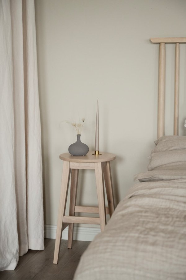 ROWICO Austin barstol, m. fodsttte - hvidpigmenteret egetr