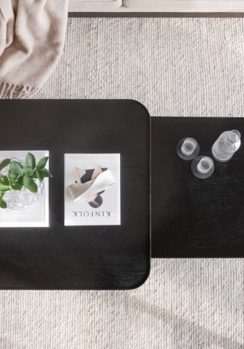 ROWICO Sullivan sofabord, kvadratisk - sort egetrsfiner og egetr (80x80)