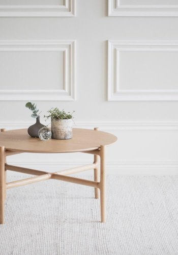 ROWICO Holton sofabord, rundt - naturlig eikefiner og eik