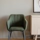 ROWICO Bolton spisebordsstol, med armlener - grnn polypropylen og svart metall