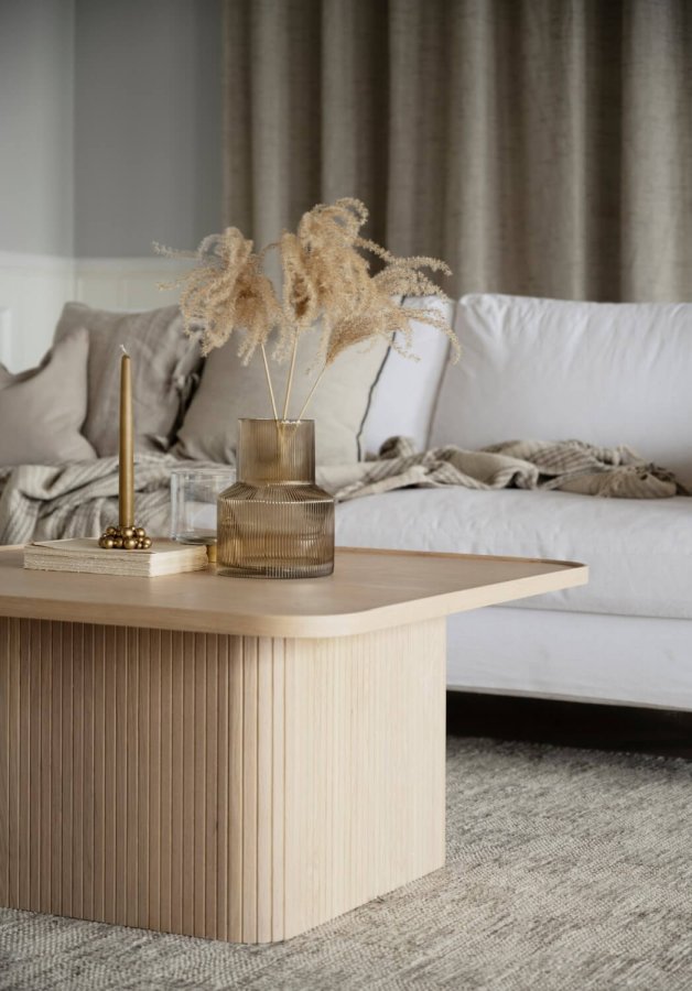 ROWICO Sullivan sofabord, kvadratisk - hvidpigmenteret egetrsfiner og egetr (80x80)