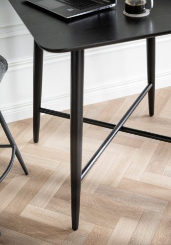 ROWICO Lotta Stehtisch, quadratisch - schwarzes Eschenfurnier und Gummibaumholz (90x90)