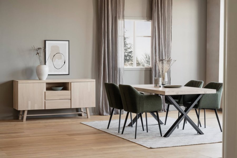 ROWICO Bolton spisebordsstol, med armlener - grnn polypropylen og svart metall