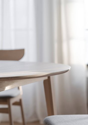 ROWICO Filippa spisebord, inkl. tillgsplade - hvidpigmenteret egetr (120(165)x120)