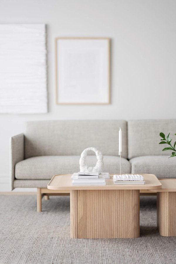 ROWICO Sullivan sofabord, kvadratisk - hvidpigmenteret egetrsfiner og egetr (80x80)