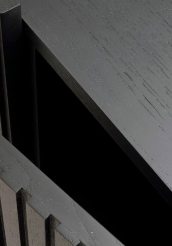 ROWICO Lancaster skap, m. 2 drer - svart tre og svart metall (100x40)