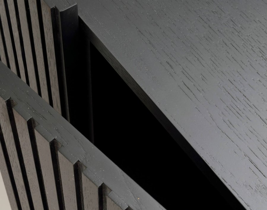 ROWICO Lancaster skap, m. 2 drer - svart tre og svart metall (100x40)