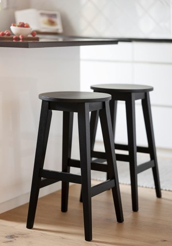 ROWICO Austin barstol, m. fodsttte - sort egetr
