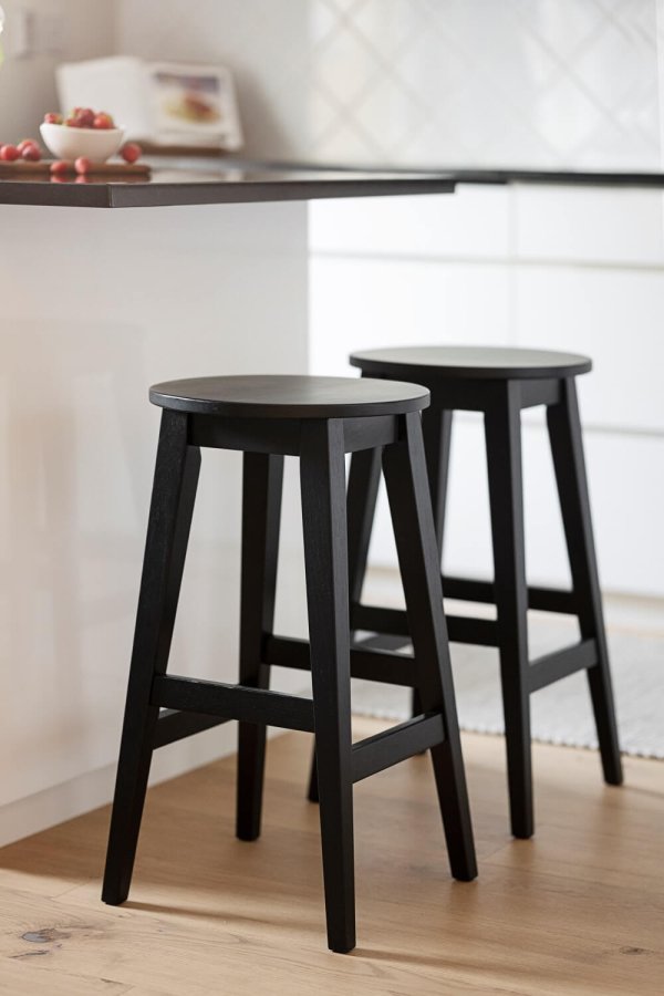 ROWICO Austin barstol, m. fodsttte - sort egetr