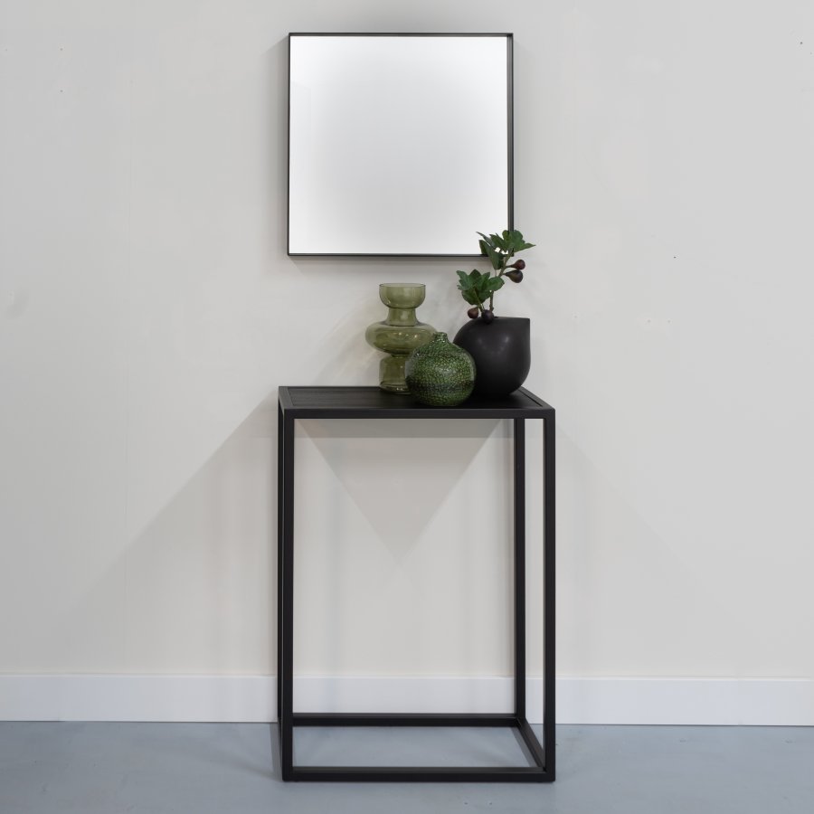 SPINDER DESIGN Daniël sidebord, rektangulrt - sort brstet eik og matt sort stl (66x30)