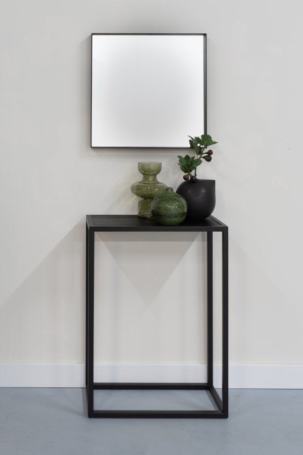 SPINDER DESIGN Daniël sidebord, rektangulrt - sort brstet eik og matt sort stl (66x30)