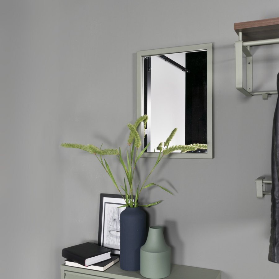 SPINDER DESIGN Senza vgspejl - spejlglas og stvet grnt stl (55x40)