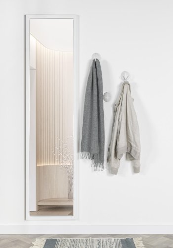 SPINDER DESIGN rektangulr Senza vgspejl - spejlglas og hvid stl (185x46)