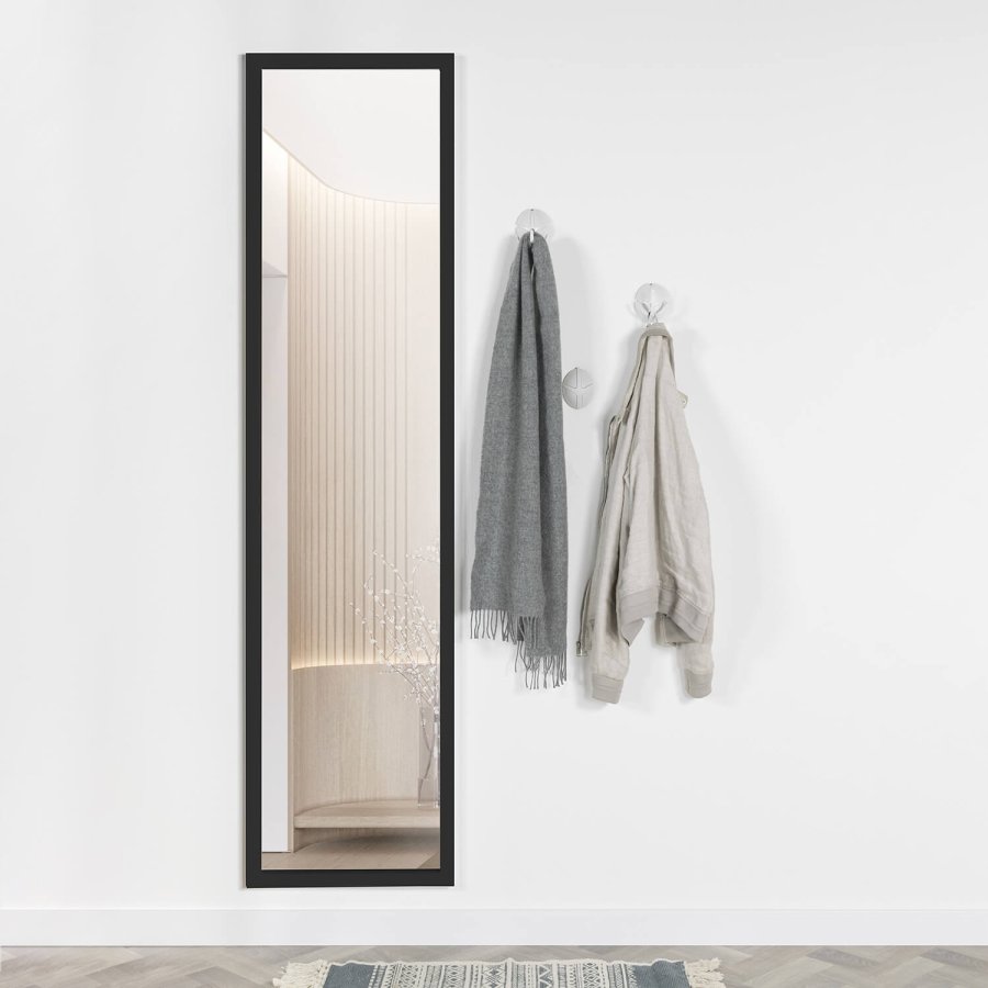 SPINDER DESIGN rektangulr Senza vgspejl - spejlglas og sort stl (185x46)