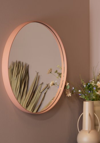 SPINDER DESIGN Donna veggspeil, rundt - speilglass og terracotta stl (60)