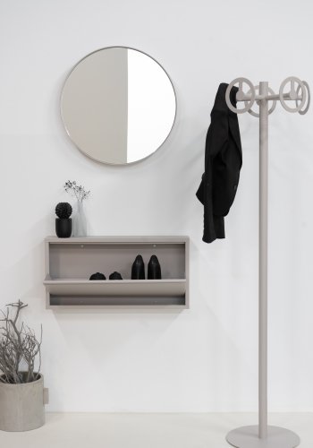 SPINDER DESIGN Donna veggspeil, rundt - speilglass og taupe stl (60)