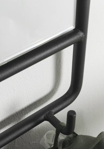 SPINDER DESIGN rektangulrt Clint veggspeil, med klesstativ - speilglass og sort stl