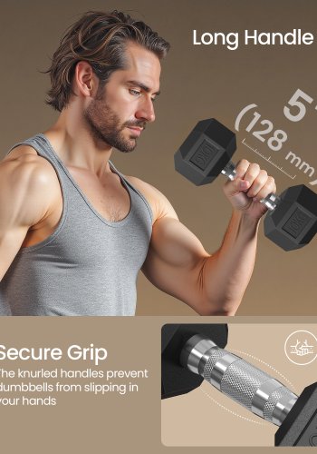 SONGMICS Hantelset, Paar sechseckige Hanteln, Gesamtgewicht 20 kg, Training, Fitnesstraining, Gewichtheben zu Hause, Fitnessstudio, Tintenschwarz SYL010B01