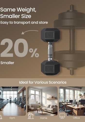 SONGMICS Hantelset, Paar sechseckige Hanteln, Gesamtgewicht 20 kg, Training, Fitnesstraining, Gewichtheben zu Hause, Fitnessstudio, Tintenschwarz SYL010B01