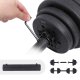 SONGMICS SYL20HBK 2-i-1 h�ndv�gt, m. 1 ekstra v�gtstang, justerbar, rund - sort plastikd�ksel med beton- og sandfyld og st�l (2x10kg) (s�t med 2)