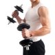 SONGMICS SYL30LBK 2-i-1 h�ndv�gt, m. 12 skiver, 1 ekstra st�lv�gtstang, justerbar, rund - sort og galvaniseret st�bejern (2x15kg) (s�t med 2)